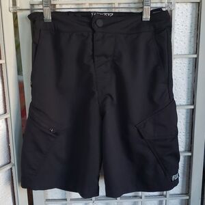 FOX cycling youth black shorts with inner padded boxer 24